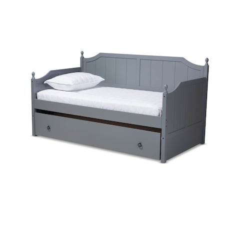 Baxton Studio Millie Grey Finished Wood Twin Size Daybed with Trundle 157-9623